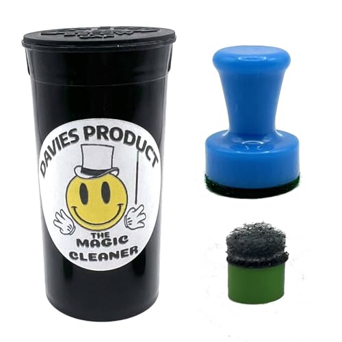 Davies Product: THE MAGIC CLEANER - The Magnetic Glass Cleaner for All Glass Devices, Water Pipes, Glass Pipes, and Unique Glasses - Reusable Scrubber Pads - Safe on Glass! - Resin Remover! (Blue)