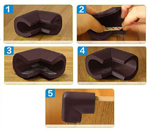 Image of Baby Safety Child Proofing U Shape Edge Protector Corner Cover Guards Cushion for Glass Table and Thin Table Tops (Brown) (Pack of 12)