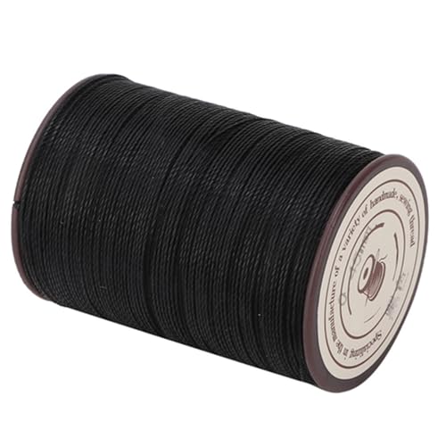 Hilo de cera para costura en cuero SUNGOOYUE, poliéster, 0.45 mm, bobina de 160 m, negro, para manualidades, joyería y reparación de calzado y bolsos