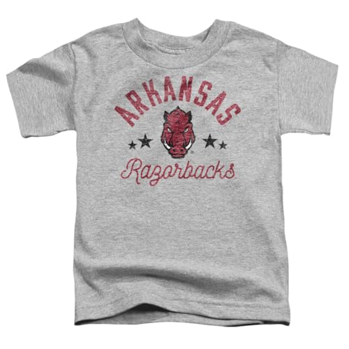 LOGOVISION University of Arkansas Razorbacks Kids T Shirt (4) for Toddler Boys and Girls, Athletic Heather