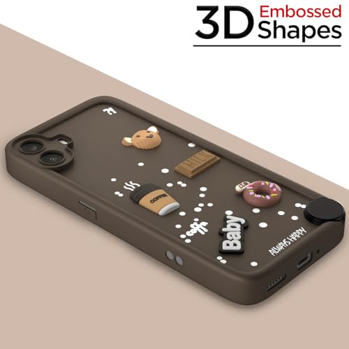 Image of Pikkme Back Cover for CMF by Nothing Phone 1 | Cute Fun Cartoon 3D Bear Silicone Full Body Protection Bumper Case (Brown)