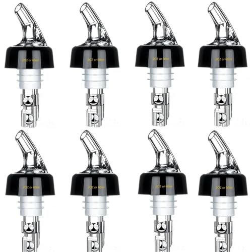BGHYJKOL Stainless Steel Pourers Vertedor de Botellas medido, vertedores Licor, tragos rápidos, dispensador Whisky for cócteles y Vino(8PCS 30ml)