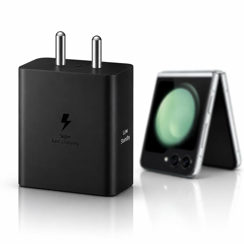 Image of 45W Type-C PD Charger Adapter Compatible with Samsung Galaxy Z Flip 5 & M54|M55|M56|M57|A56|A57|F56|S26|S25 (Ultra, Edge, Plus, FE) & Tab Series 45 W USB-C Fast Charging Travel Adapter