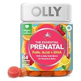 OLLY Prenatal Multivitamin Gummy, Daily Multi Blend for Mommy & Baby, Folic Acid, Omega 3 DHA, Vitamins A & D, Sweet Citrus Flavored, 42 Day Supply - 84 Count