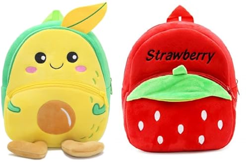 Image of blue tree Cute Boy's and Girl's Plush Bag Medium Quality Full Embroidery Designs Mini Travel Backpack Mango (Mango-Stawberry)