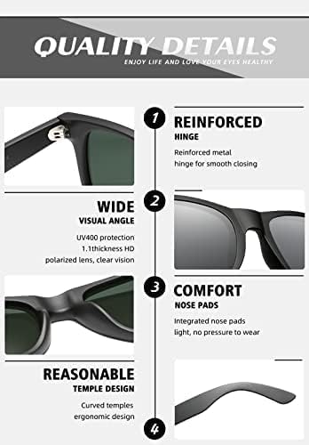 Image of Carefully Driving Sunglasses Men Women Square Polarized Sun Glasses Fishing UV protection (3 pack)