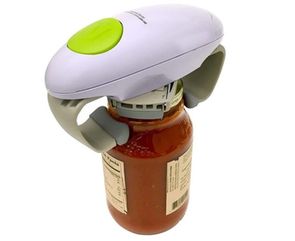 Ouvre-bocal électrique binaural automatique One Touch pour bocaux tenaces, action sans effort, sans torsion, tiraillement, douleur puissante, scellée en usine,...