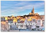 Aimant puissant à l'arrière Aimant de réfrigérateur Notre Dame de la Garde à l\'heure d\'or