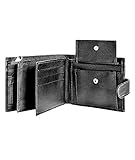 Hudson & James Designer Vegan Leather RFID Blocking Shield Card Holder Wallet for Men Eco Friendly (Black)