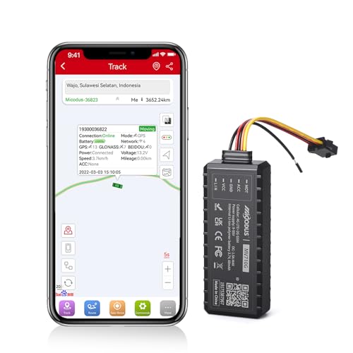 MiCODUS 4G Wired Car GPS Tracker for Vehicles,Real Time Hidden Hardwired Car Tracking Device for Trailer Truck Motorcycle Fleet,Remote Engine Kill Switch-Low Subscription Fees