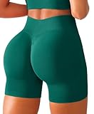 BRXL Workout Gym Shorts for Women Scrunch Butt Lifting V Back Seamless High Waist Compression Spandex Impact Shorts Mint Green M