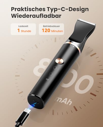 oneisall Pfotentrimmer für Hunde mit 2 Messerkopf, Paw Trim Pro dr Pfoten IPX7 Wasserdicht Hundepfoten Trimmer Leise Schermaschine Hund Katzen für Pfoten, Augen, Ohren, Gesicht, Körpe