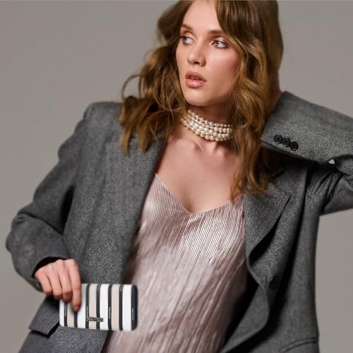 Nautica Diver Crossbody Tote in Black Enamel and Seaside Slim Wallet in Multi Stripe4