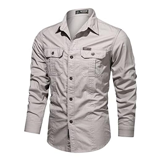 Generisch Chemise militaire pour homme, vert olive, taille 50, beige, 4XL