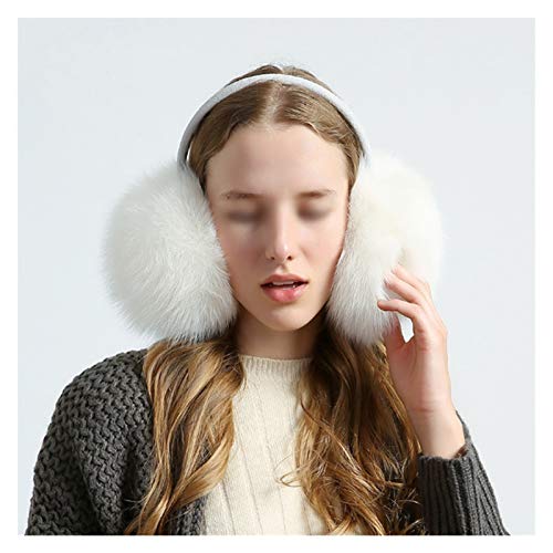 Yamia Winter Ear Muffs Earmuffs For Women Winter Soft Warm Simplicity Earmuffs Warmers Furry Fox Fur Outdoor Earmuffs Gift For Women For Cold Weather (Color : White, Size : Small) #TOP1