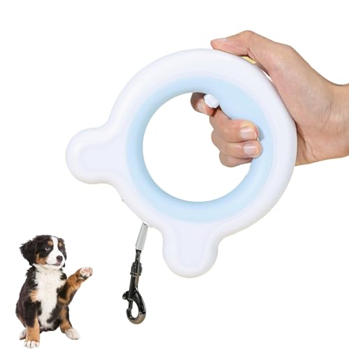 Retractable Dog Leash,10FT Strong Nylon Rope,One-Button Brake,Hands-Free & Hand-Held Design, Dog Leash for Up to 60lbs Medium Dogs, Small Dogs & Puppies(Blue)