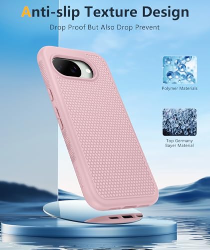 Image of FNTCASE for Google Pixel 10A Case - Military Grade Drop Protection, 14ft Drop Tested, Screen Protector Included, Anti-Slip Anti-Fingerprint Matte Textured, Soft TPU Shockproof Cover (Pink)