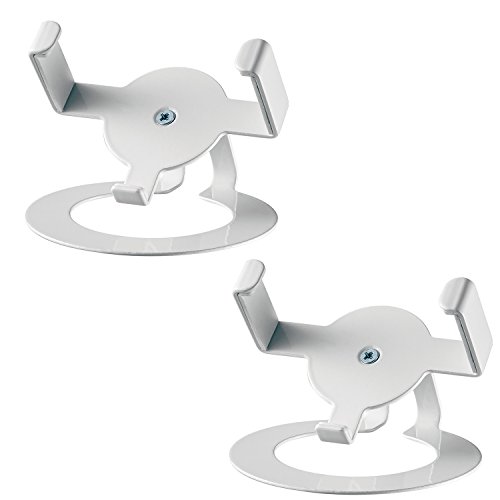 Image of Metal Table Top Echo Dot 2nd Generation Base Holder Bracket Case Stand for Smart Home Speaker Assistant (SDM-EH-02W), 2 Packs, White by WALI