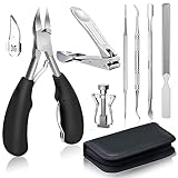 Eingewachsene zehennägel Set 8 Stück, Edelstahl Pediküre Knipser Zehennagelschneider,Super scharf Nagelzange für Dicken & Eingewachsenen Harten Fußnägel.
