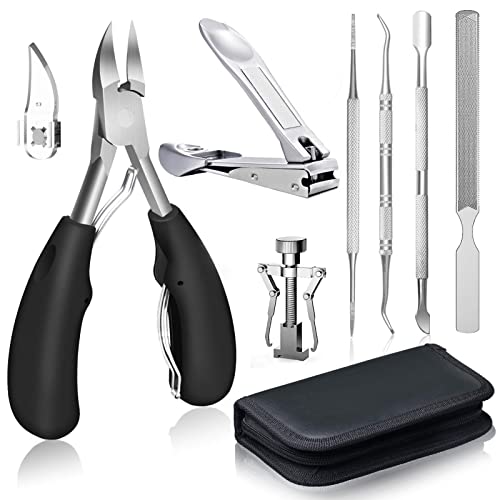 Eingewachsene zehennägel Set 8 Stück, Edelstahl Pediküre Knipser Zehennagelschneider,Super scharf Nagelzange für Dicken & Eingewachsenen Harten Fußnägel Cover