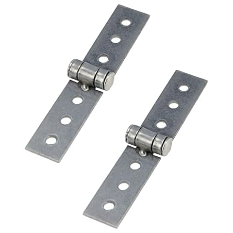 S SYDIEN 2Pcs 3 inch Silver Folding Butt Hinges Stainless Steel Furniture Door Window Hinges, Small Hinges for Crafts, Frameless Glass Window Hinge 6 Hole Hinge Cover