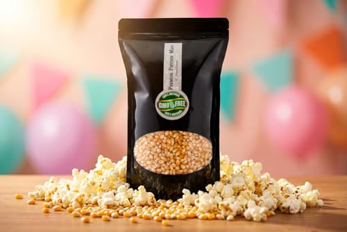 Hopser Food Fun Premium Butterfly Popcorn Mais 1000g XL 1:46 Popvolumen mit Aromaschutzverpackung GMO Frei