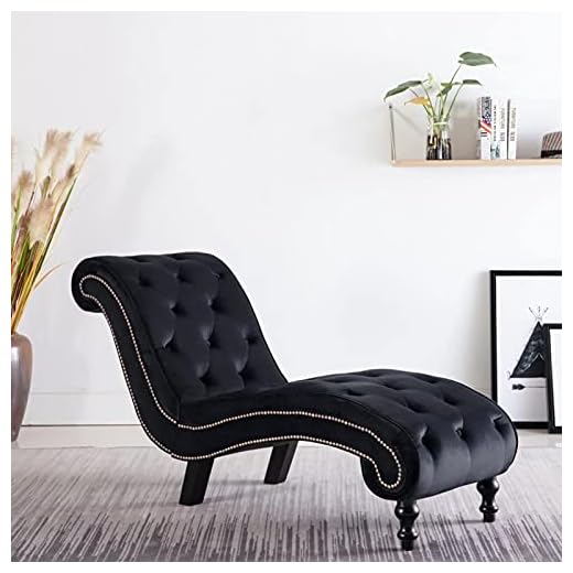 Camerina Chaiselongue Schwarz Samt Ottomane Sofa Recamiere Chaiselongue
