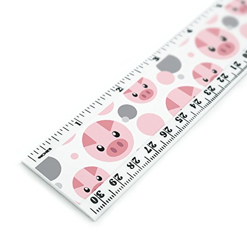 Pig Face Farm Animal 12 Inch Standard and Metric Plastic Ruler