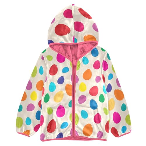 OTVEE Bright Easter Eggs Kids Hoodie Jacket Fall Spring Full Zip Warm Outwear Coat