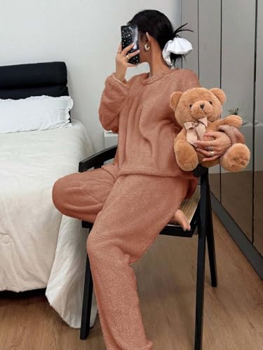 Image of KOTTY Women's Winter Coral Tracksuit - Cozy Two-Piece Coord Set for Stylish Comfort, Warmth, and Relaxed Winter Lounging
