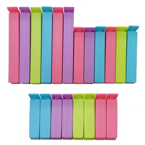20 Pcs Food Clips Reusable Food Bag Clips Colorful Sealing Clips for Air Tight Seal on Bread Snack and Sandwich Bags