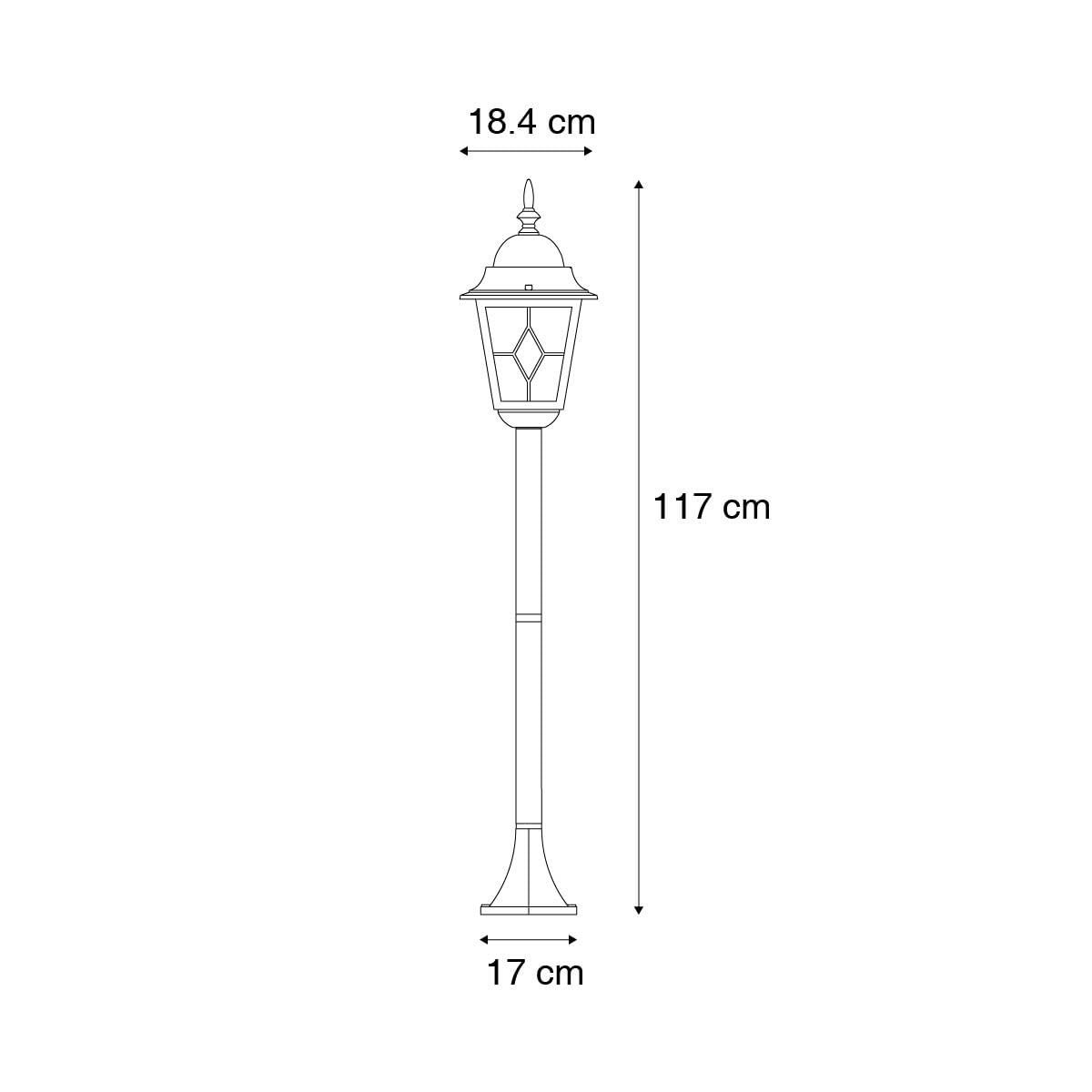 Qazqa antigua - Palo da giardino Classico - 1 luce - Ø 18.4 cm - Oro - Design I Rustico - Illuminazione esterna
