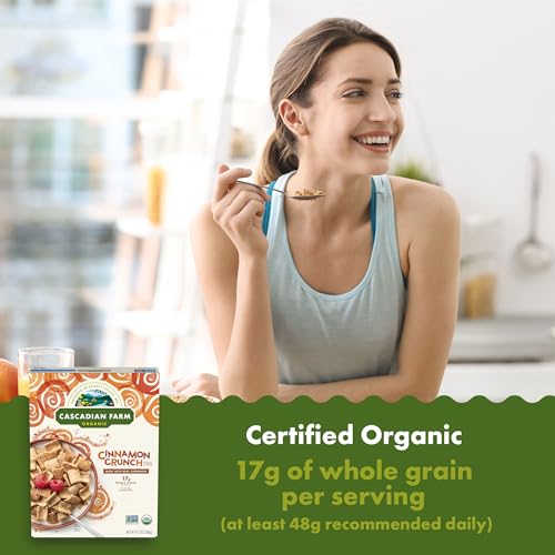 Cascadian Farm Organic Cinnamon Crunch Cereal, Made with Whole Grain, 9.2 oz