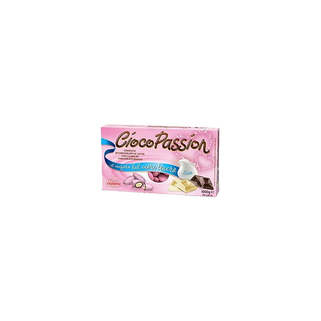 Kit Confettata Fai da te con contenitori in Vetro e 3kg di confetti a scelta set per allestimento buffet festa a tema nascita battesimo promessa comunione matrimonio (Ciocopassion Rosa)