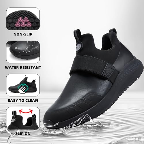 Non Slip Work Shoes for Men Food Service Waterproof Kitchen Chef Slip On Restaurant Shoes Slip Resistant Walking Sneakers Lightweight Comfortable Working Footwear2