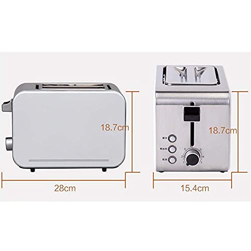 Dpliu Toaster White 2 Scheiben Home Multifunktionsautomatische Edelstahl 7 Modi der Bräunungssteuerung… – Bild 3