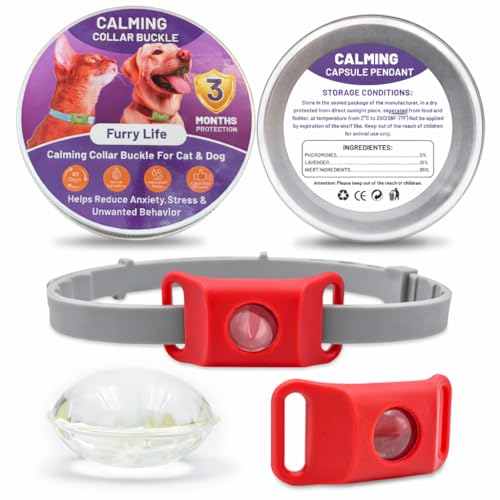 Image of FurLife Pet Calming Pendant - Waterproof Collar Tag for Dogs & Cats | Suitable for All Breeds - (Red)