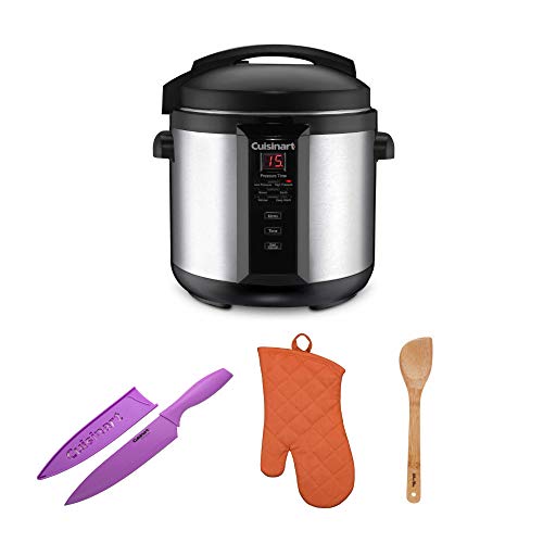 Cuisinart CPC-600N1 6-Quart Electric Pressure Cooker, Silver Includes Knife, Spatula and Oven Mitt