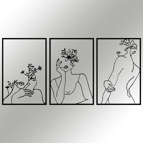 Art mural en métal noir 94x45cm pour décoration de maison moderne - 6