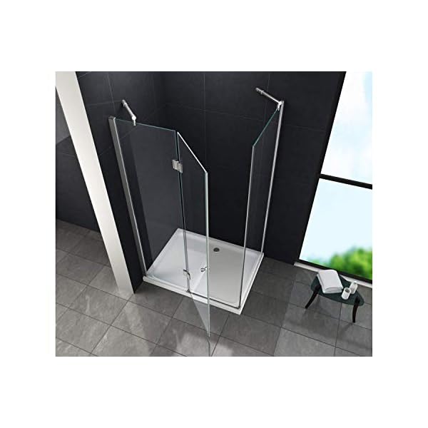 Eckeinstieg Duschkabine Dusche Stuttgart 90 x 90 x 170cm / 8 mm/ohne Duschtasse – Bild 3
