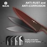 Knife Set, 8-Piece Kitchen Knife Set with Universal Block - Anti-Rust Chef Knives, Ergonomic Design, Dishwasher Safe (Black)