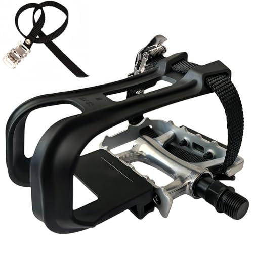 COZYROOMY Fahrrad Pedale, mit Clips und Riemen, für...