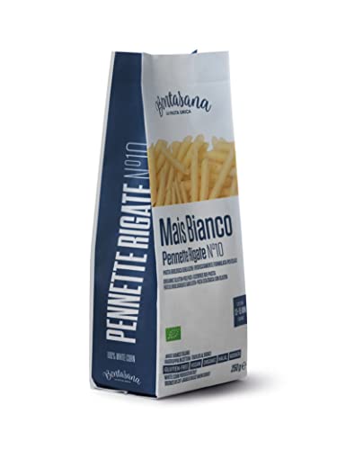 Bontasana · Pennette Rigate de maíz blanco, pasta naturalmente sin gluten, envase sin plástico, Halal, Kosher, vegano - 6 x 250 g, 1,5kg