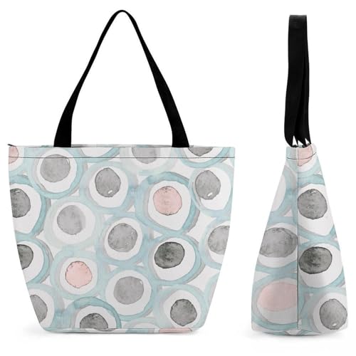 Sac à main pour femme gris et rose imprimé points grand sac de shopping voyage