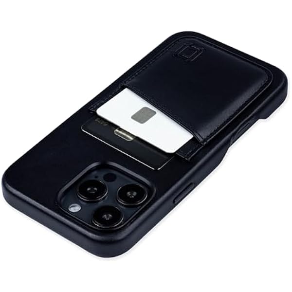 Dockem Etui ze Skóry Naturalnej V2 do iPhone 16 Pro Max z Wycięciem na Sterowanie Kamerą, Wbudowaną Metalową Płytką, Wszytym Portfelem z 2 Przegródkami na Karty Kredytowe (Czarny, M2GL)