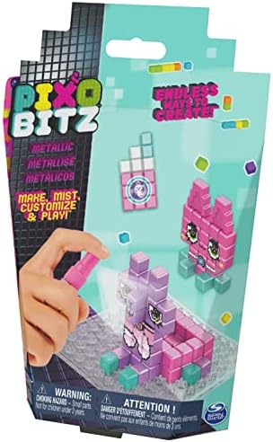 Pixobitz, Paquete metálico con 156 Cubos Que se pegan con Agua, Adornos y Accesorios, Creaciones en 2D y 3D sin Calor, Juguete de Manualidades para niños