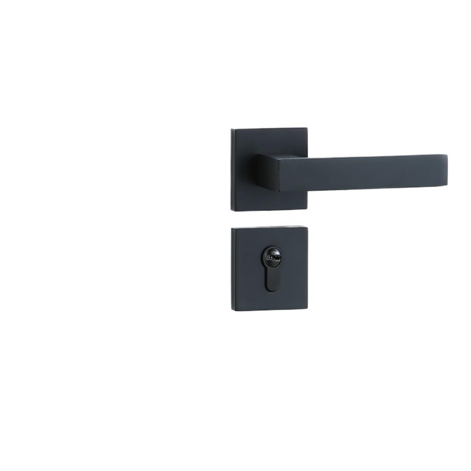 NYRXRYTCA Black zinc Alloy Household Split Door Lock Indoor Wooden Door Mechanical Handle Silent Magnetic Lock Hardware(Yahei 7255 unilateral magnetic)