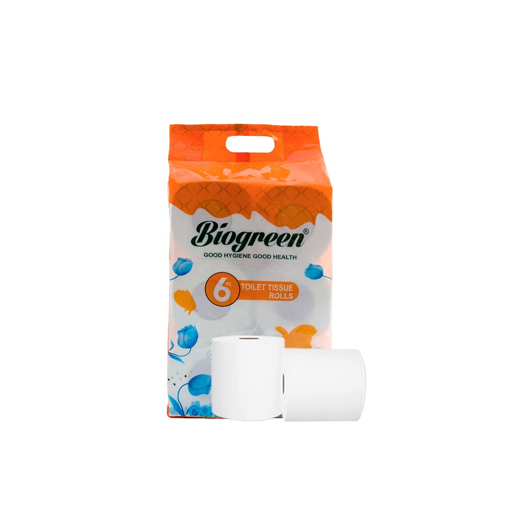 Biogreen Virgin Soft Toilet Bathroom Roll Multipurpose (6 in 1) 2 Ply 250 Sheet Per Roll | Natural, Safe, Hygienic (B089WBN3BB) Amazon Price History, Amazon Price Tracker