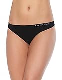 Calvin Klein Women's Pure Seamless Thong Panty, Black, Small