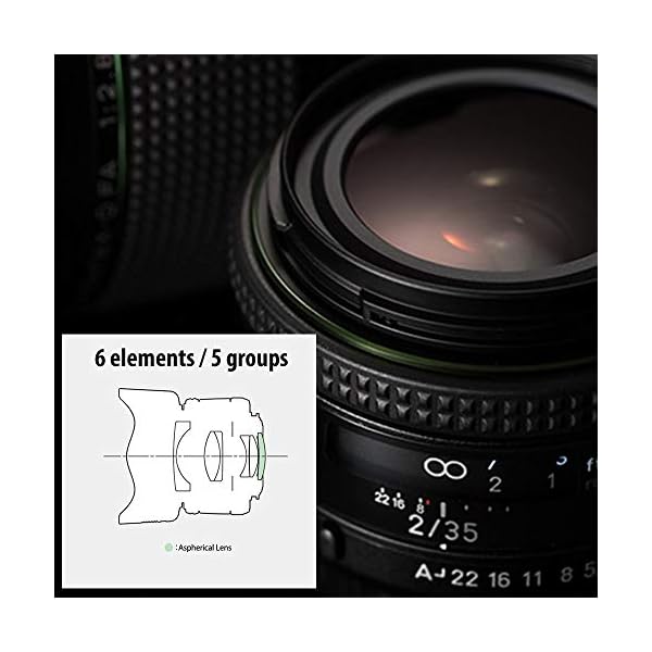 HD PENTAX-FA35mmF2 22190 Vielseitiges Weitwinkelobjektiv Die neueste HD-Beschichtung minimiert Streulicht und Geisterbilder Anti-Flecken-Beschichtung Neues Außendesign Hybride asphärische Linse – Bild 5
